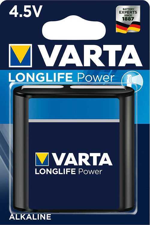 Батарейка Varta LONGLIFE POWER (HIGH ENERGY) 3LR12 BL1 Alkaline 4.5V (4912) Элементы питания (батарейки) фото, изображение
