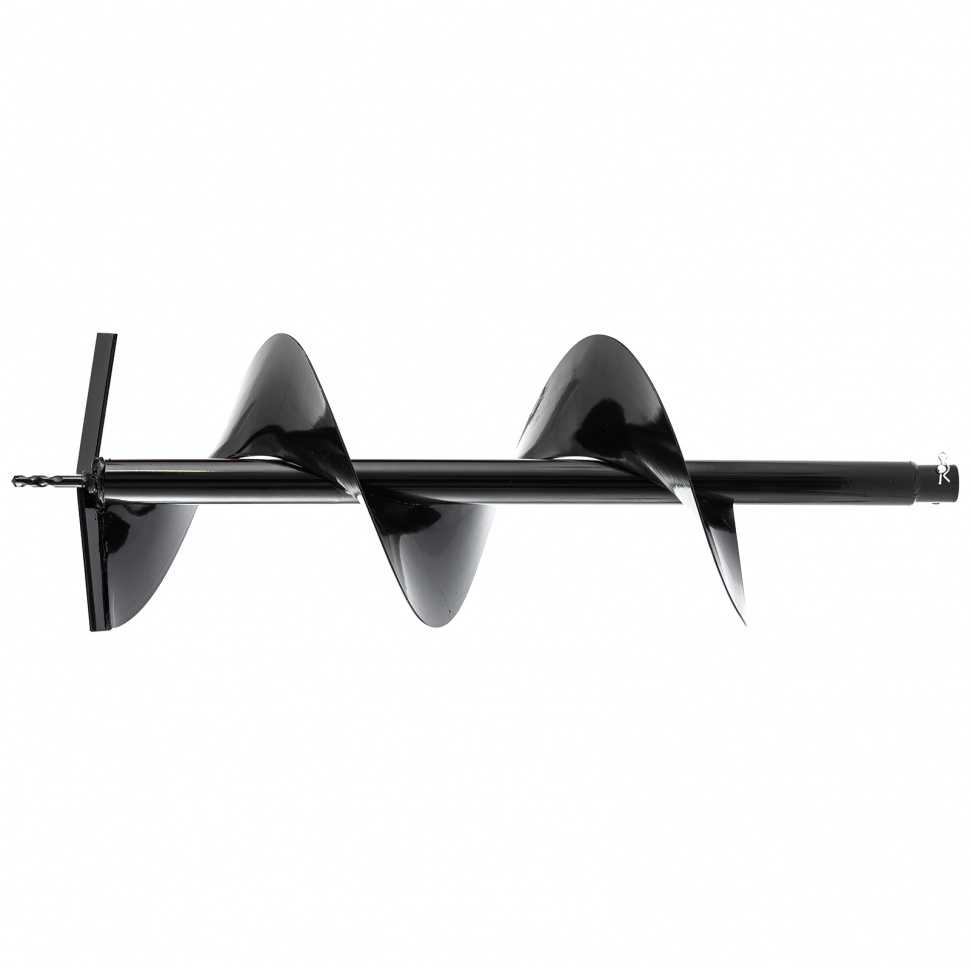 Шнек для грунта E-250, диаметр 250 мм, длина 800 мм,соединение 20 мм, несъемный нож Denzel Аксессуары для мотобуров фото, изображение
