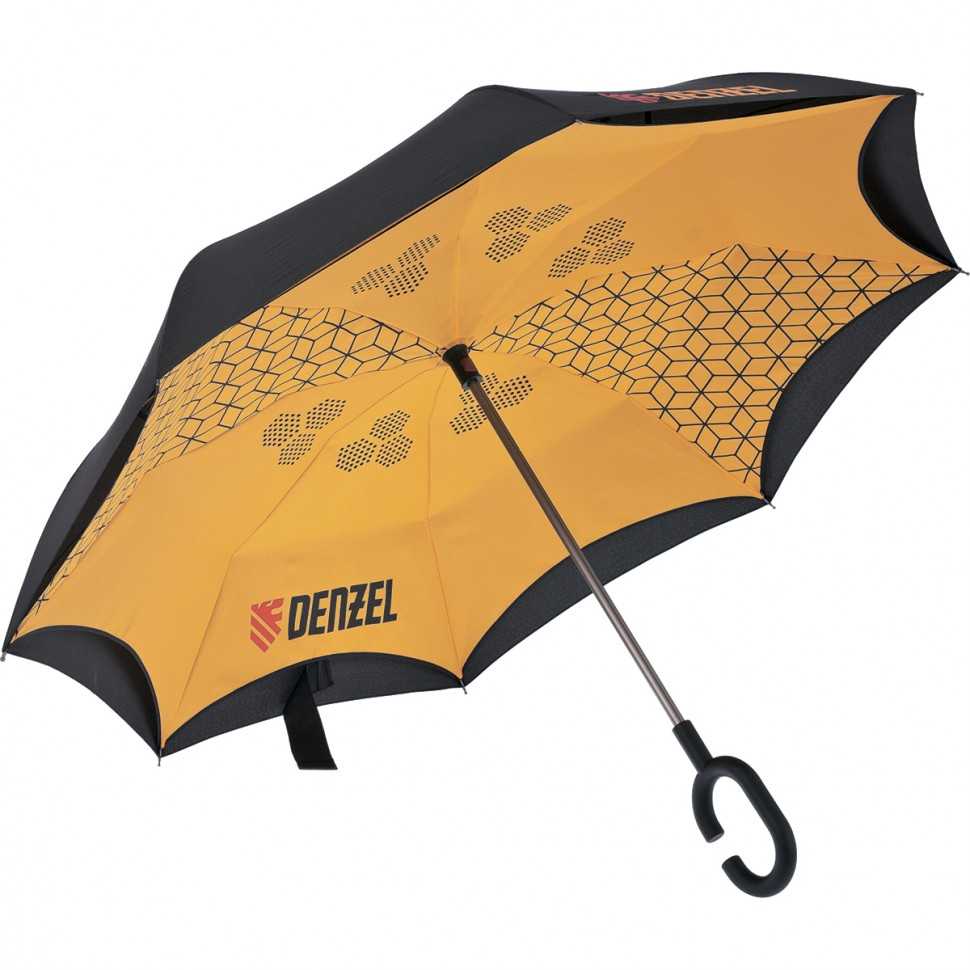 Зонт-трость обратного сложения, эргономичная рукоятка с покрытием Soft ToucH Denzel Зонты фото, изображение