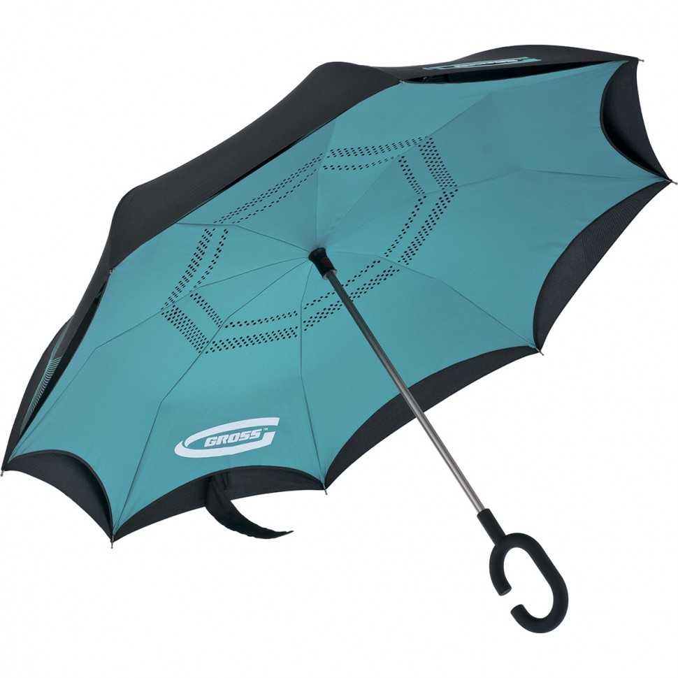 Зонт-трость обратного сложения, эргономичная рукоятка с покрытием Soft ToucH Gross Зонты фото, изображение